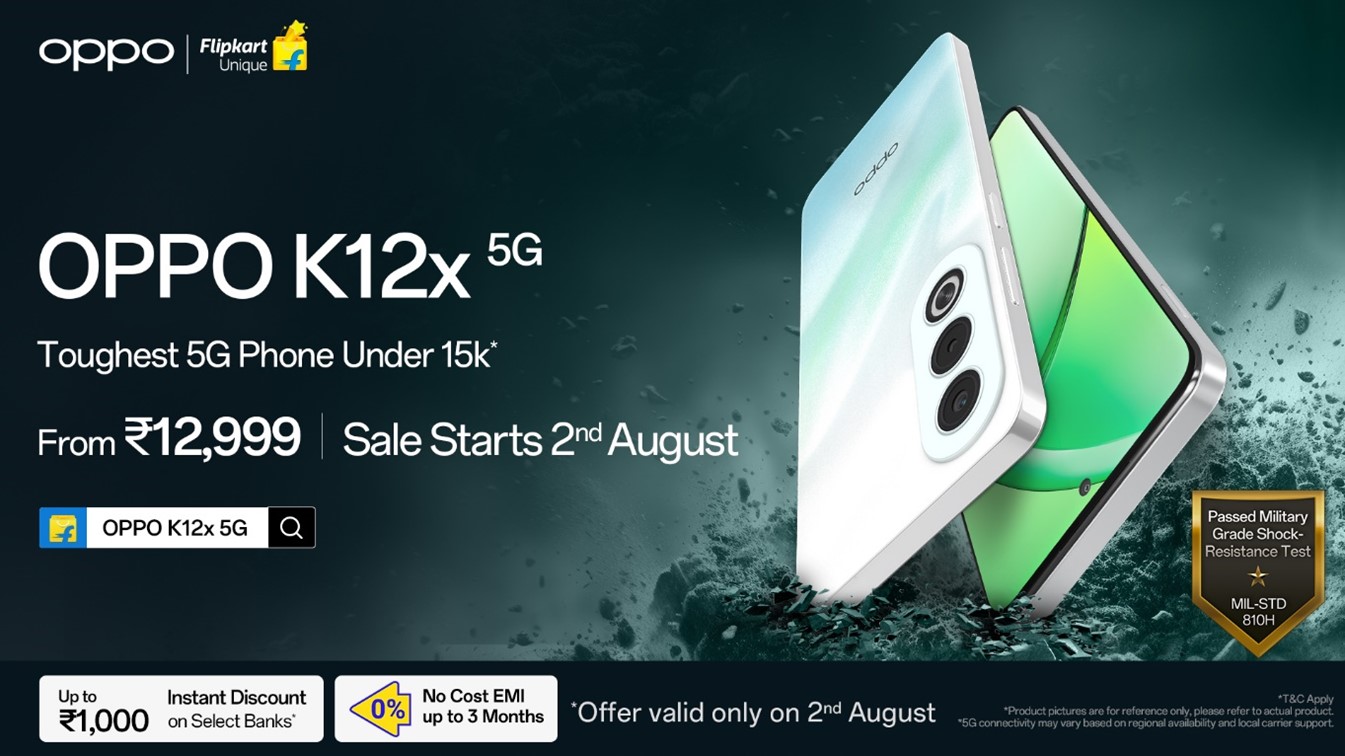 OPPO Launches OPPO K12x 5G with Military-Grade Durability at INR 12,999 ...