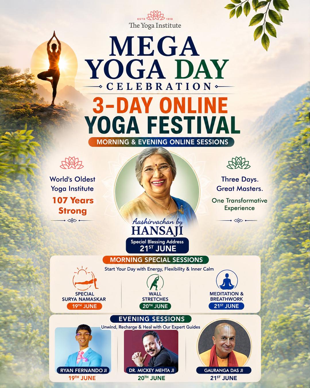 The Yoga Institute Celebrates 12th International Yoga Day with Mega Pan-India Drive